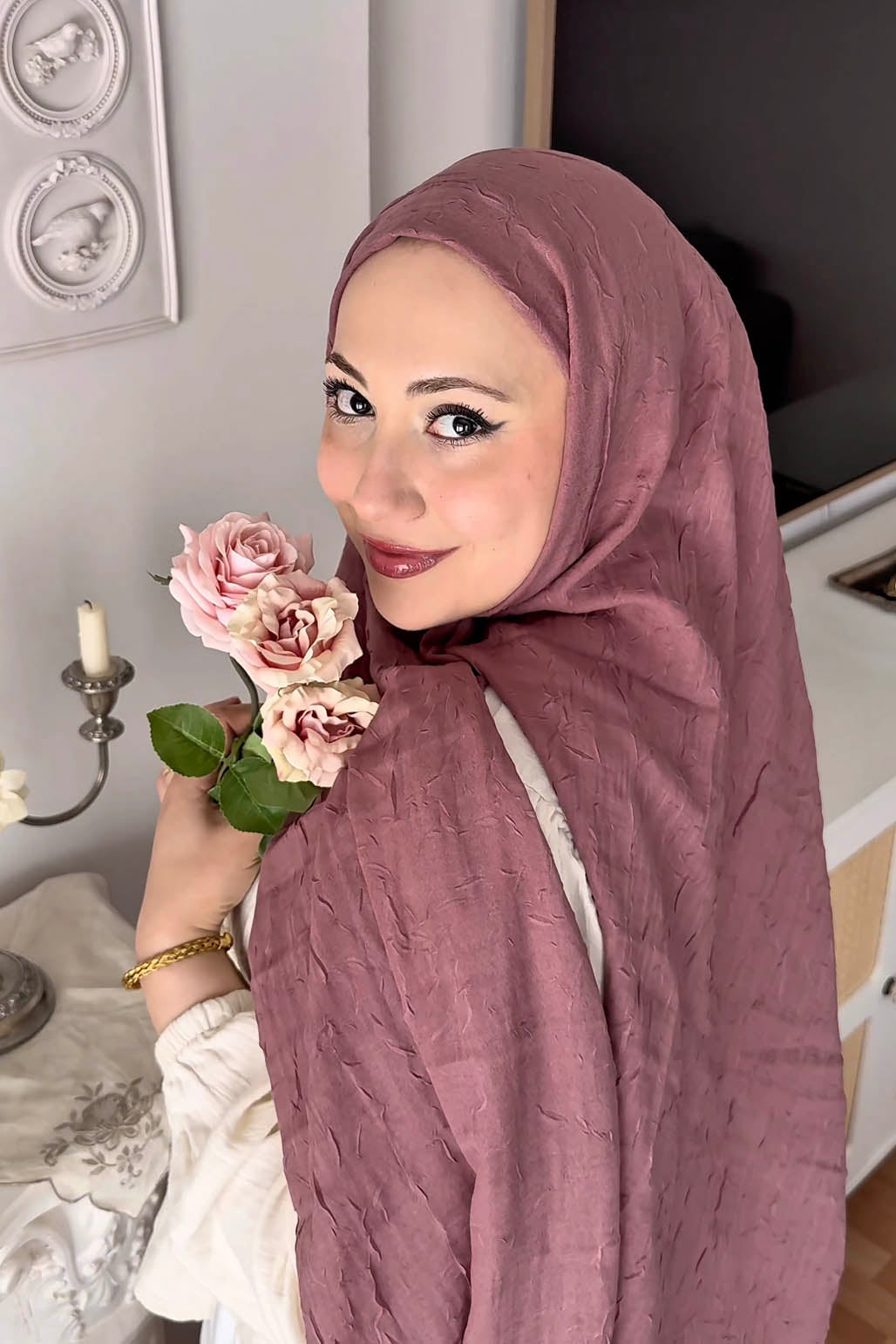 Bambu Şal Gül Kurusu