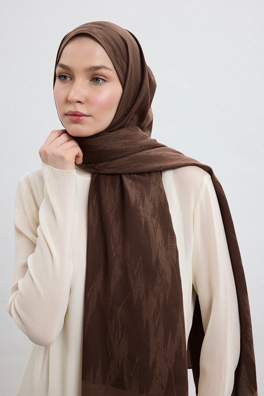 Cotton Line Şal Çikolata Kahve