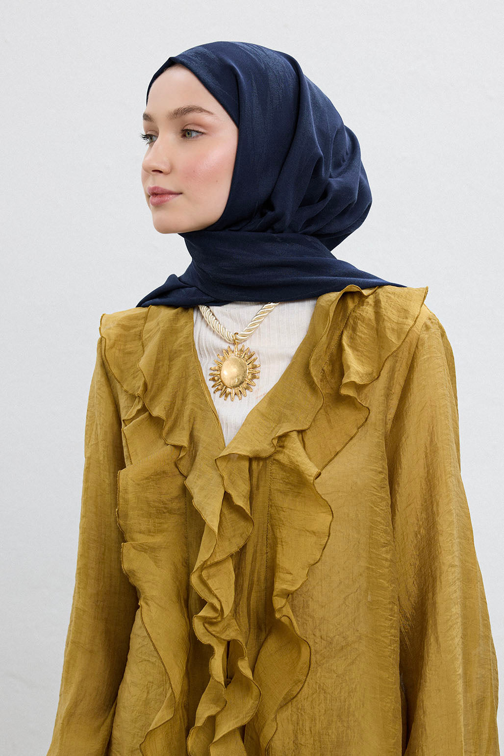 Cotton Line Şal Lacivert