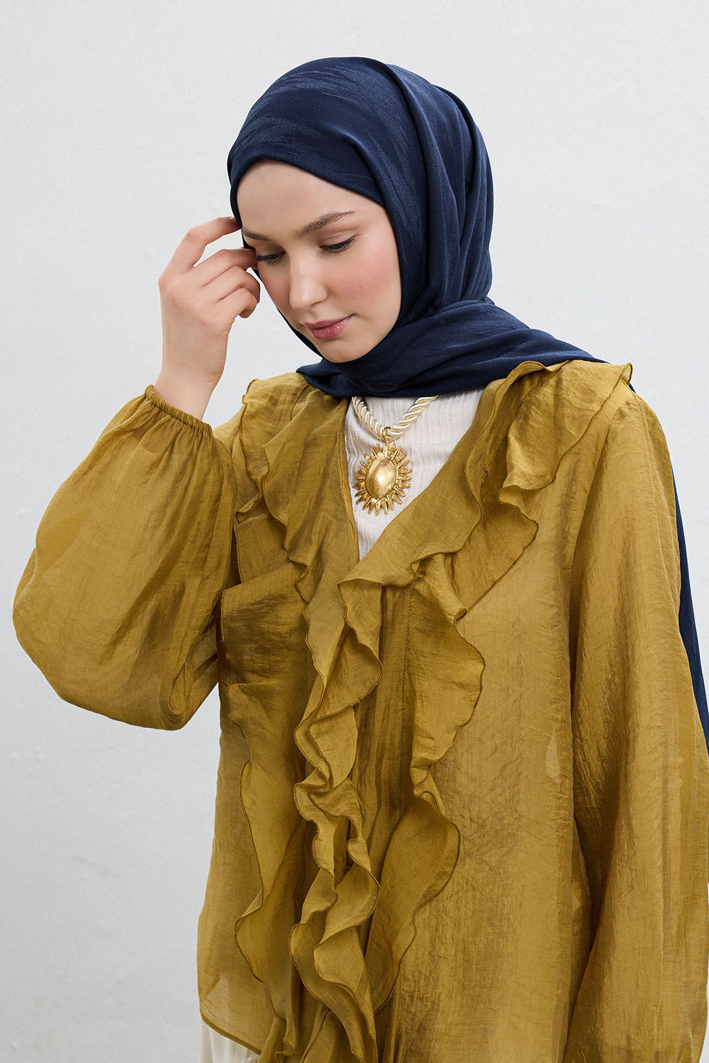Cotton Line Şal Lacivert