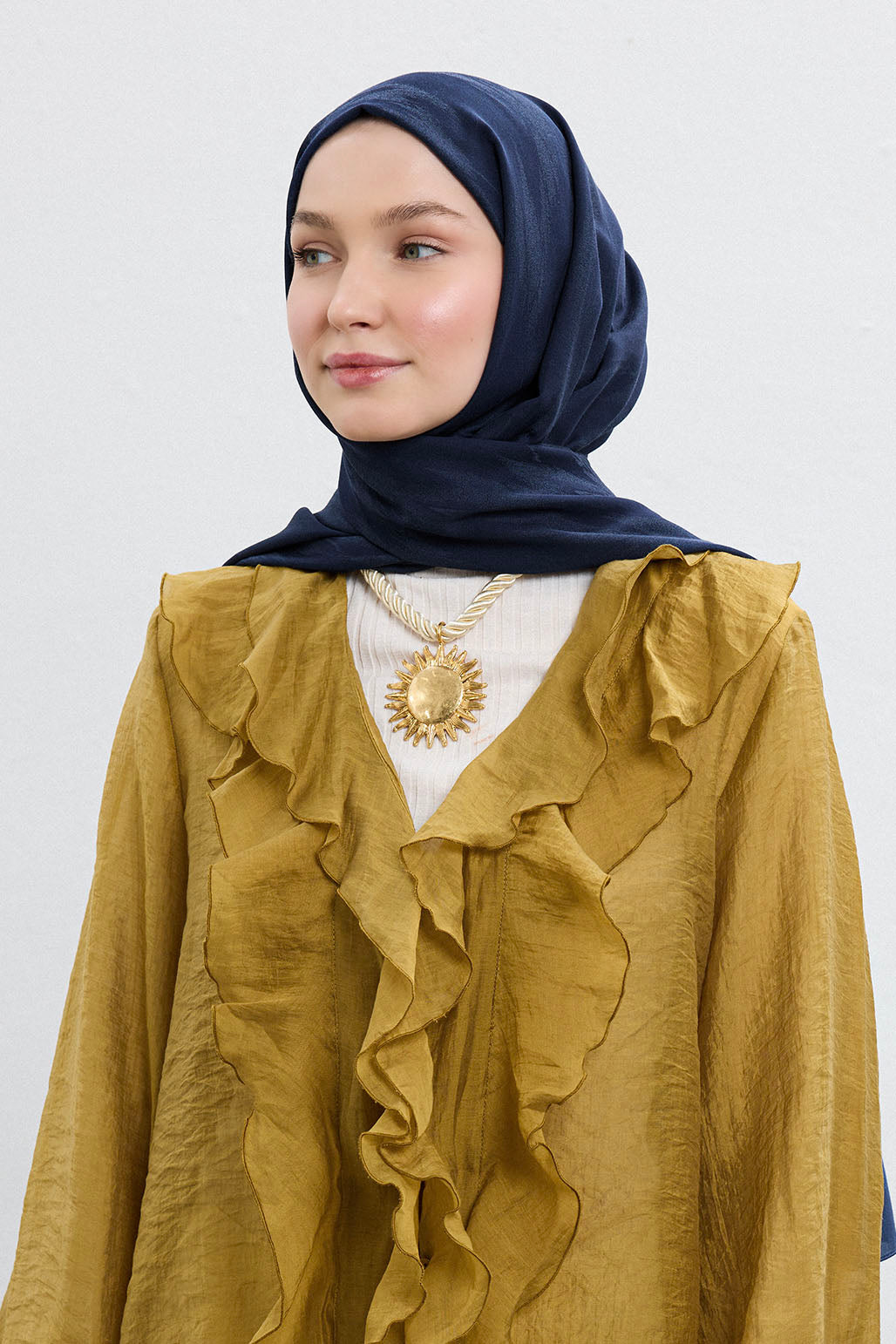 Cotton Line Şal Lacivert