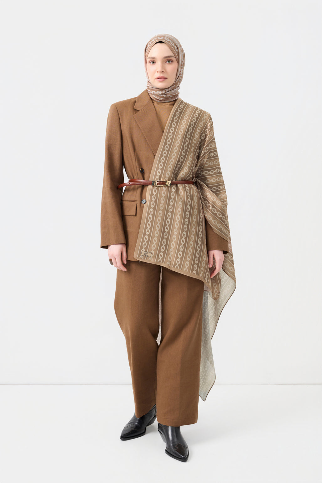 Cotton Twill Şal Chain Camel