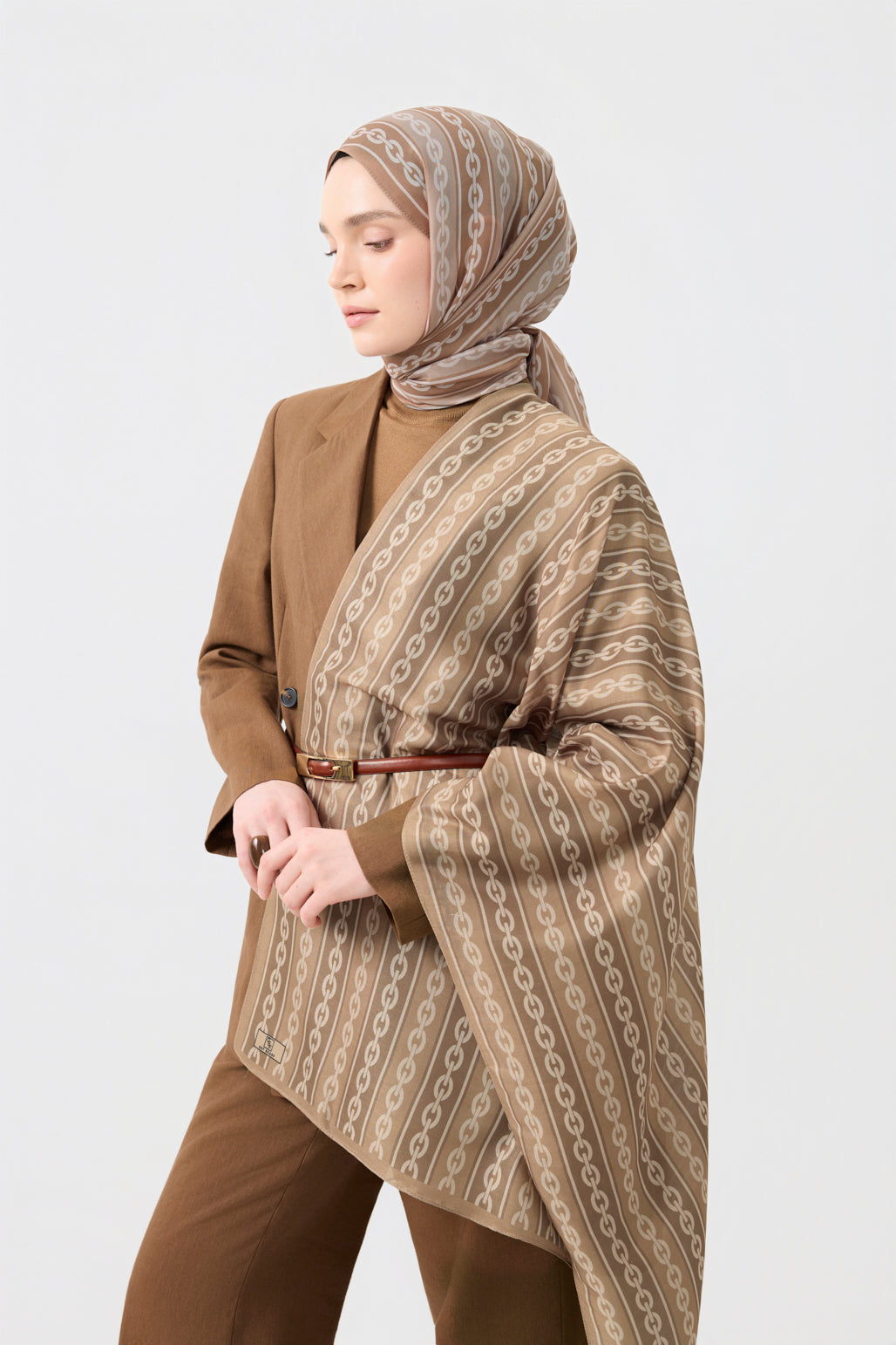 Cotton Twill Şal Chain Camel