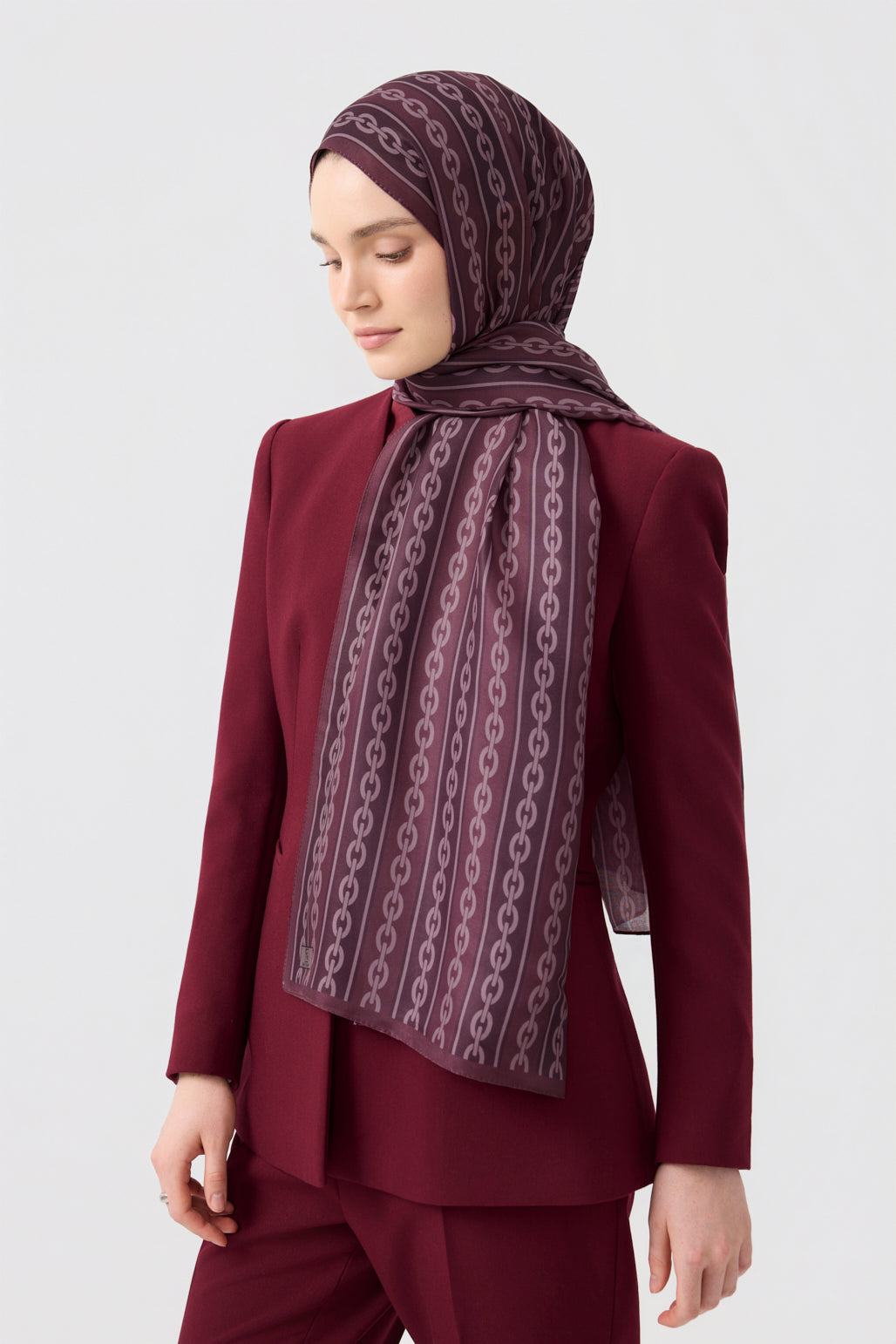Cotton Twill Şal Chain Mürdüm