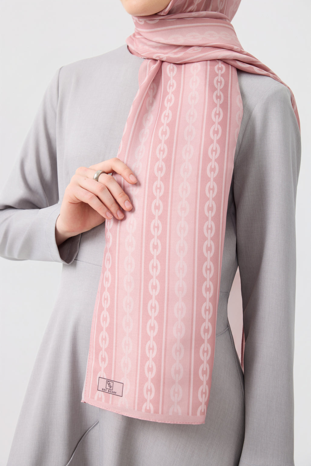 Cotton Twill Şal Chain Pembe