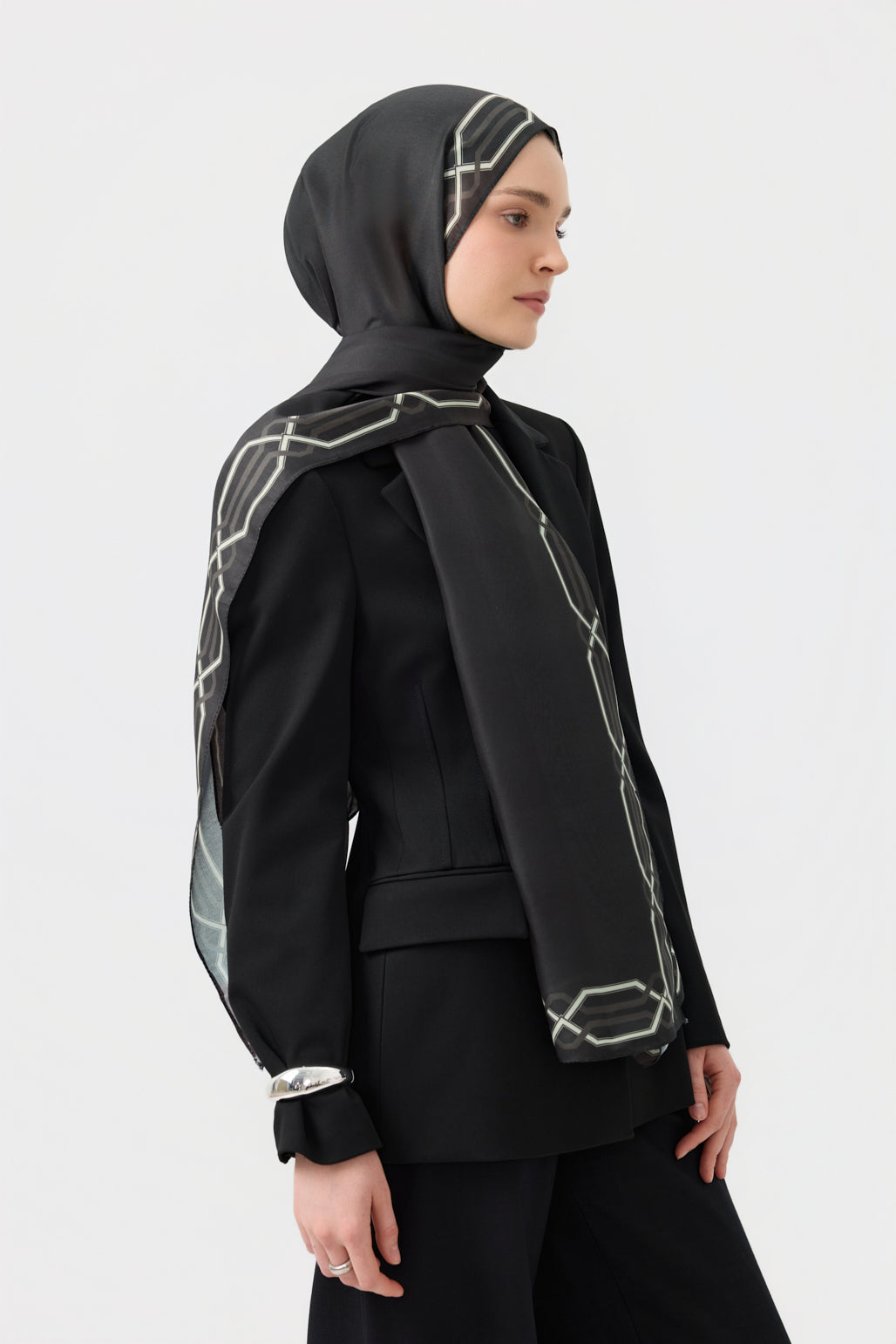 Cotton Twill Şal İnterlock Antrasit Gri