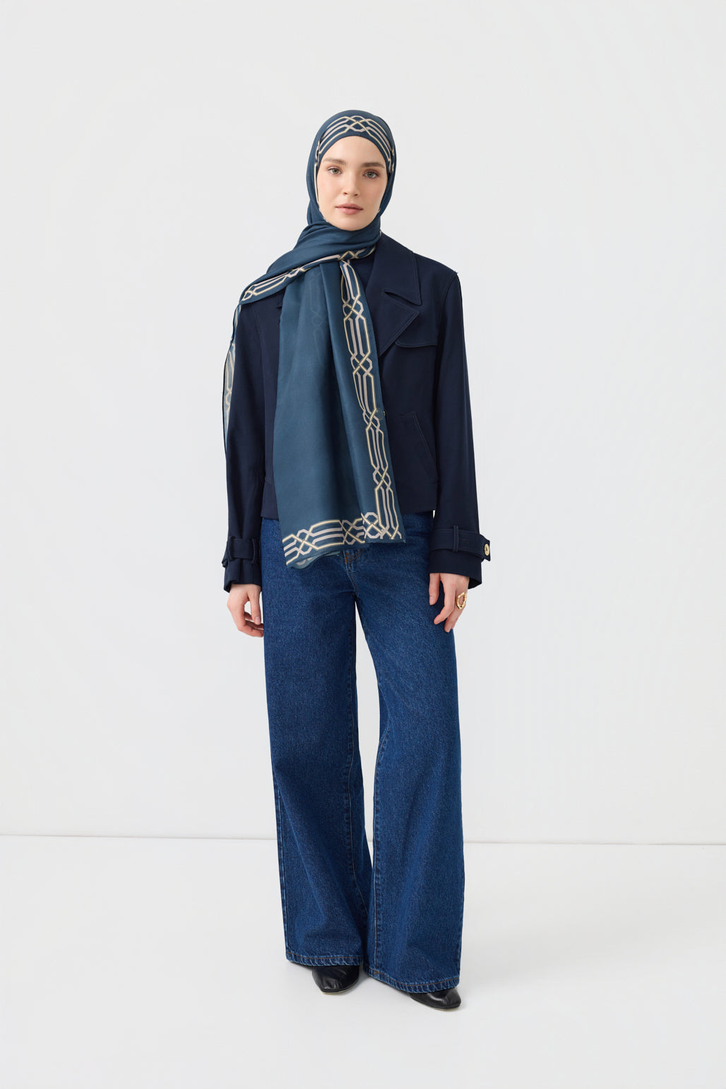 Cotton Twill Şal İnterlock İndigo