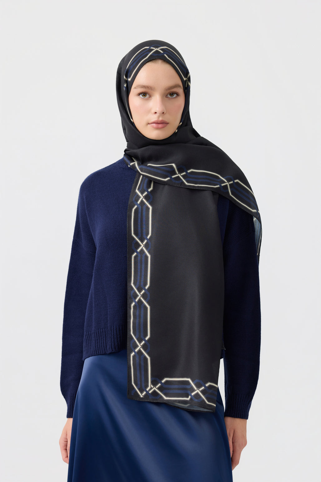 Cotton Twill Şal İnterlock Lacivert
