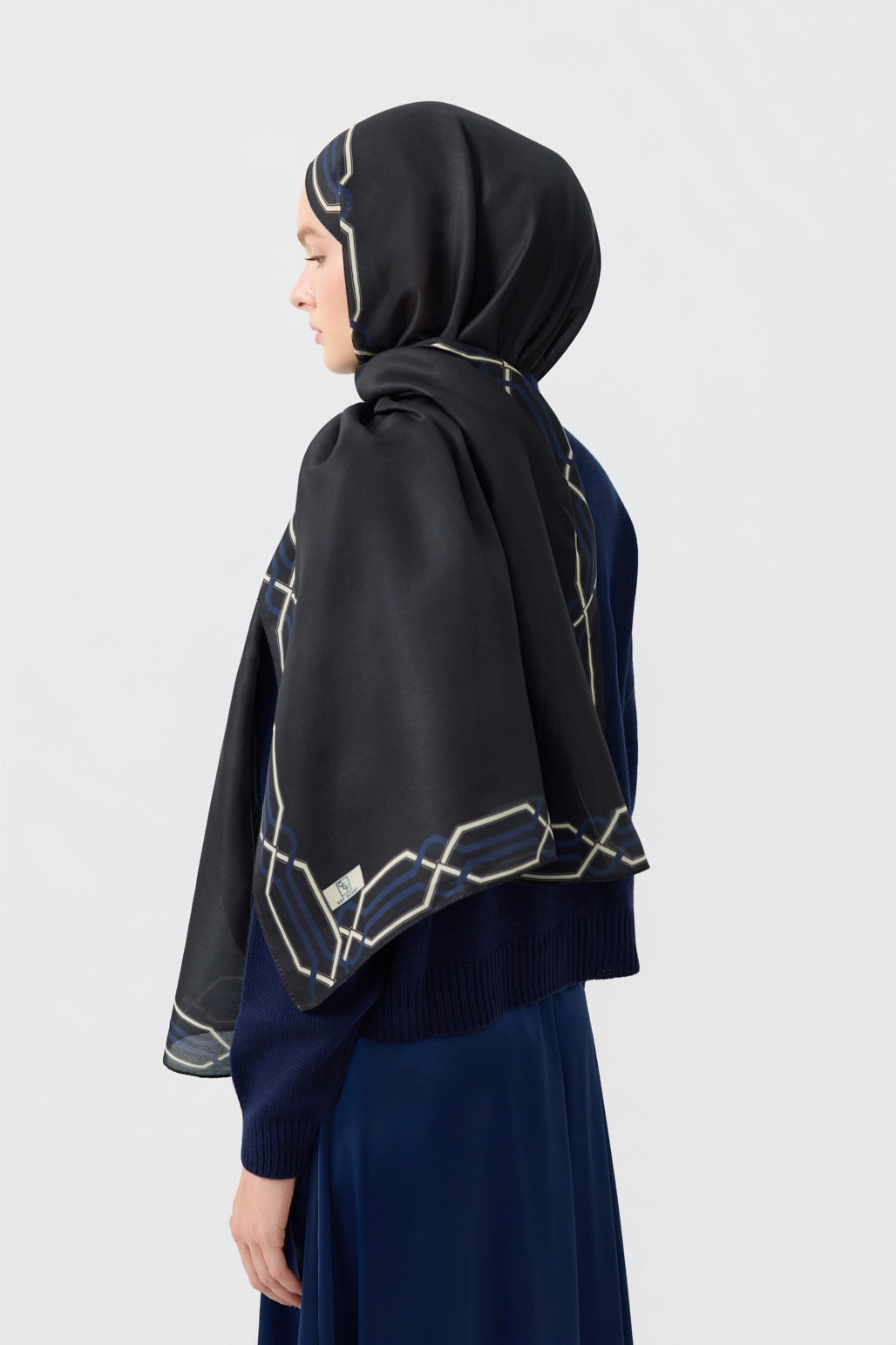 Cotton Twill Şal İnterlock Lacivert