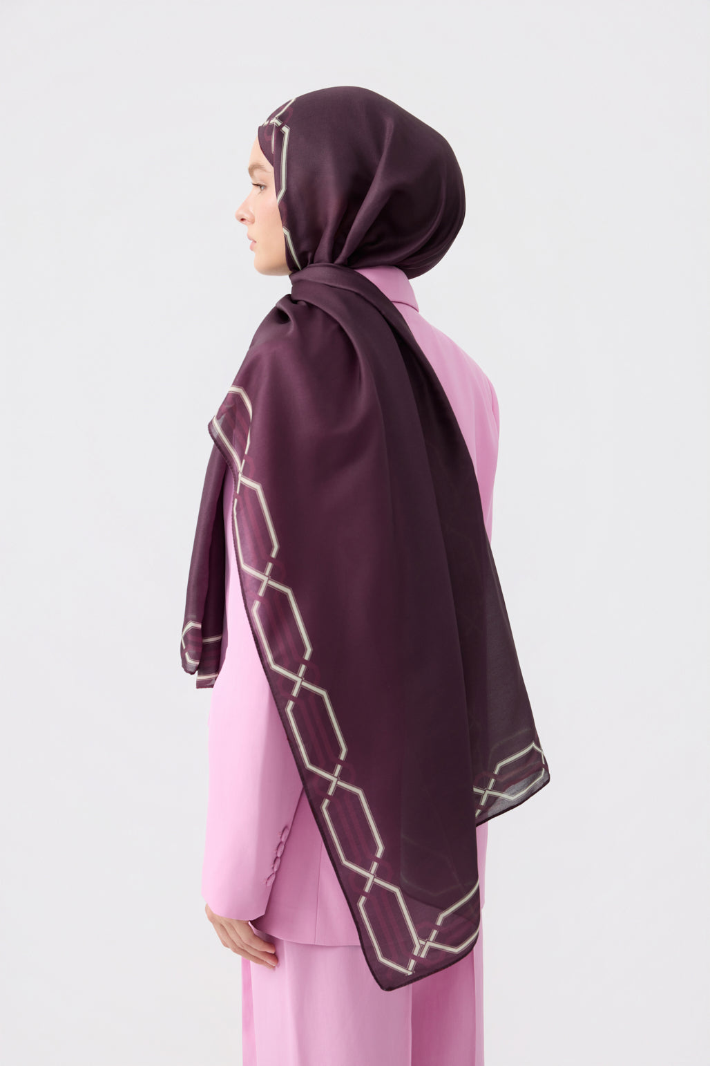 Cotton Twill Şal İnterlock Mürdüm