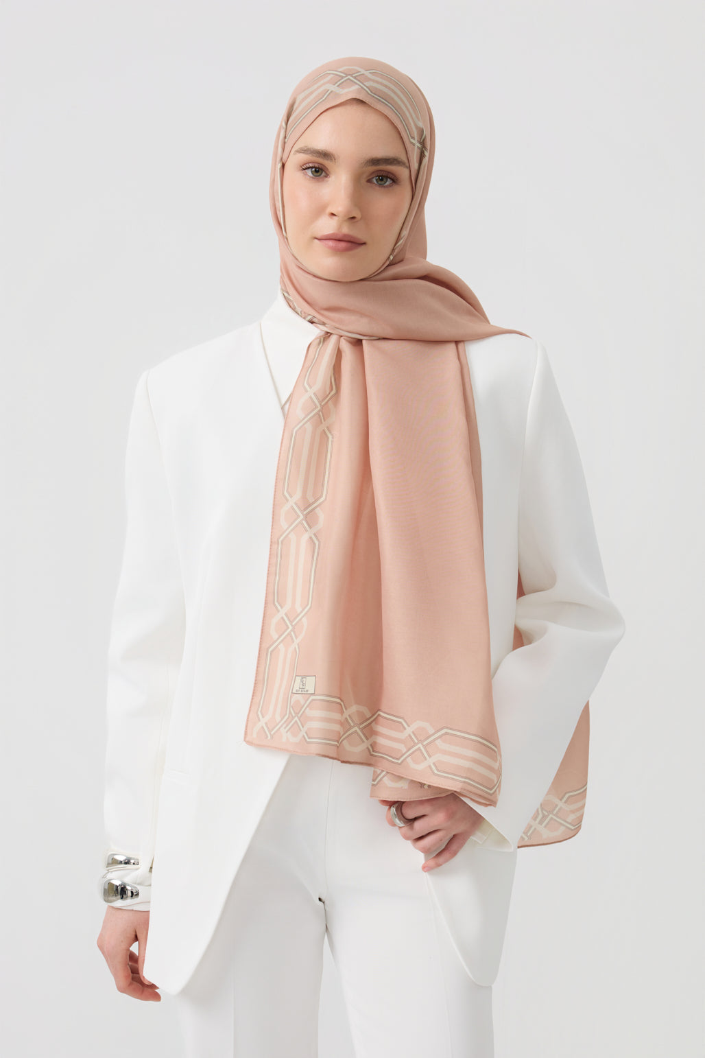 Cotton Twill Şal İnterlock Pudra