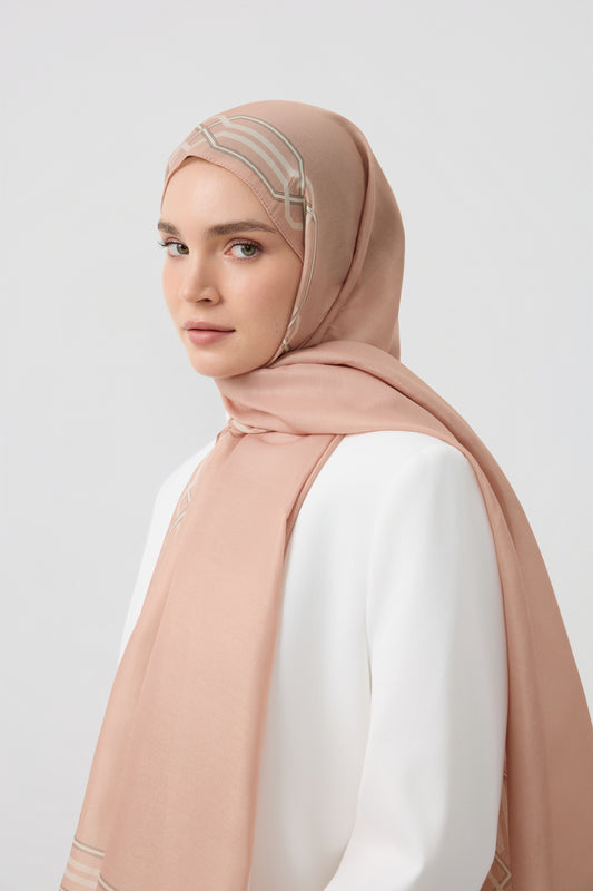 Cotton Twill Şal İnterlock Pudra