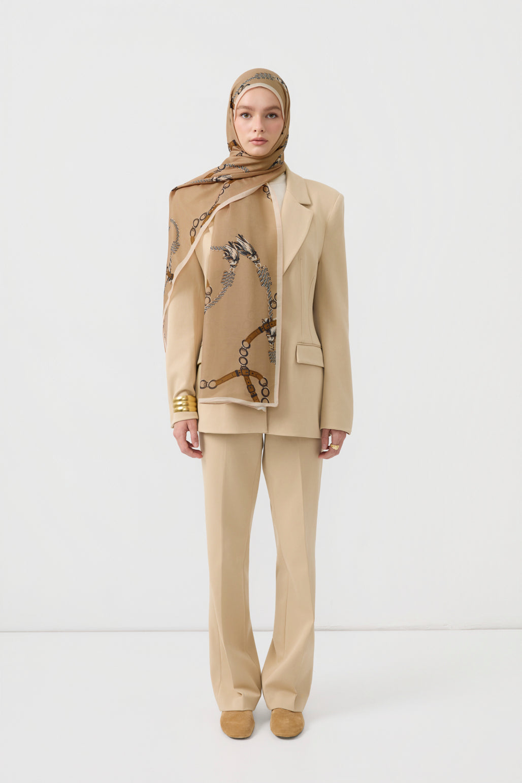 Cotton Twill Şal Linkage Camel