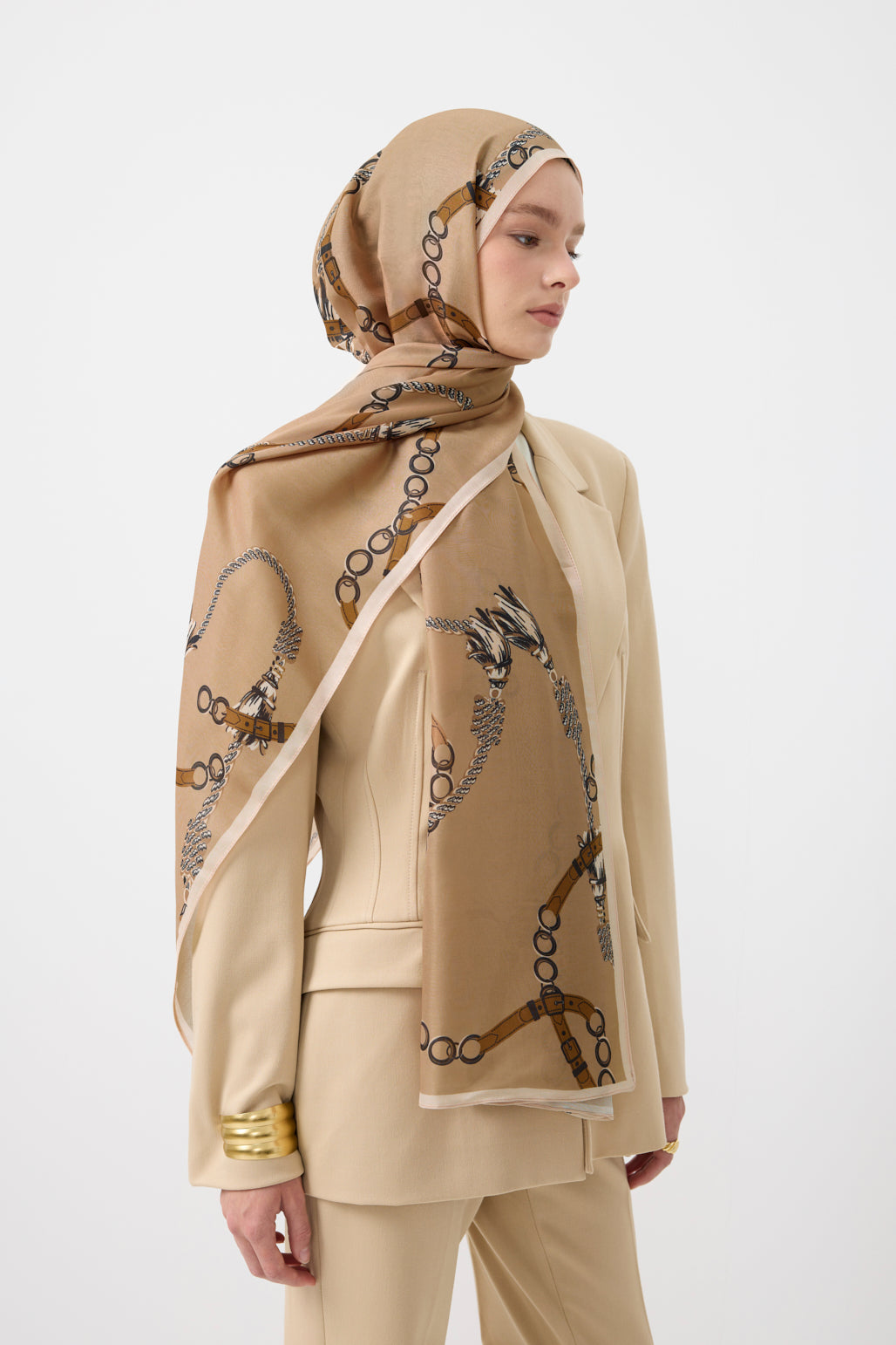 Cotton Twill Şal Linkage Camel