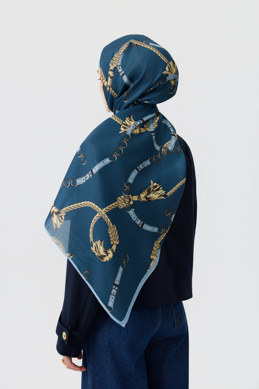 Cotton Twill Şal Linkage İndigo