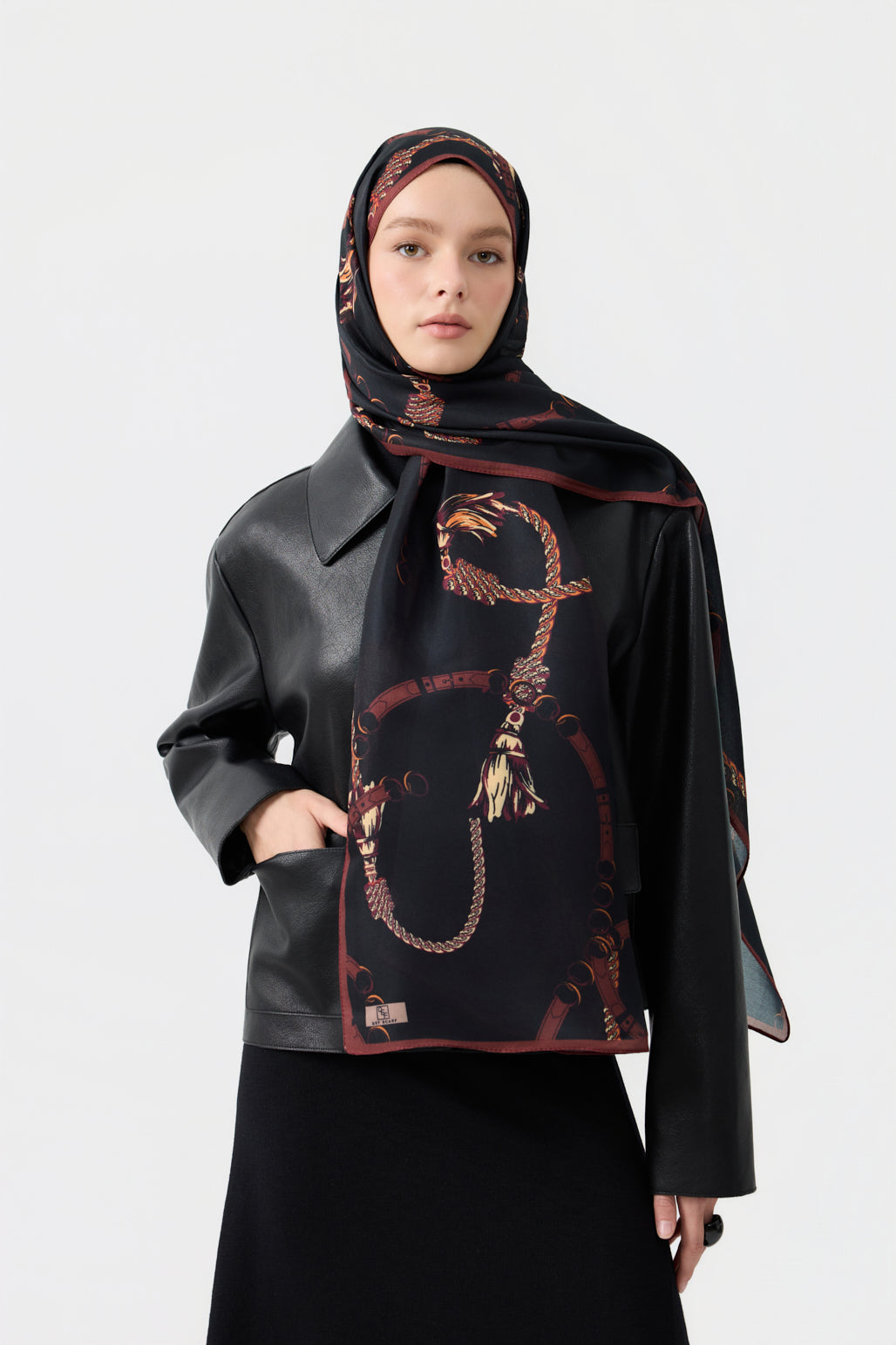 Cotton Twill Şal Linkage Kızıl Kahve