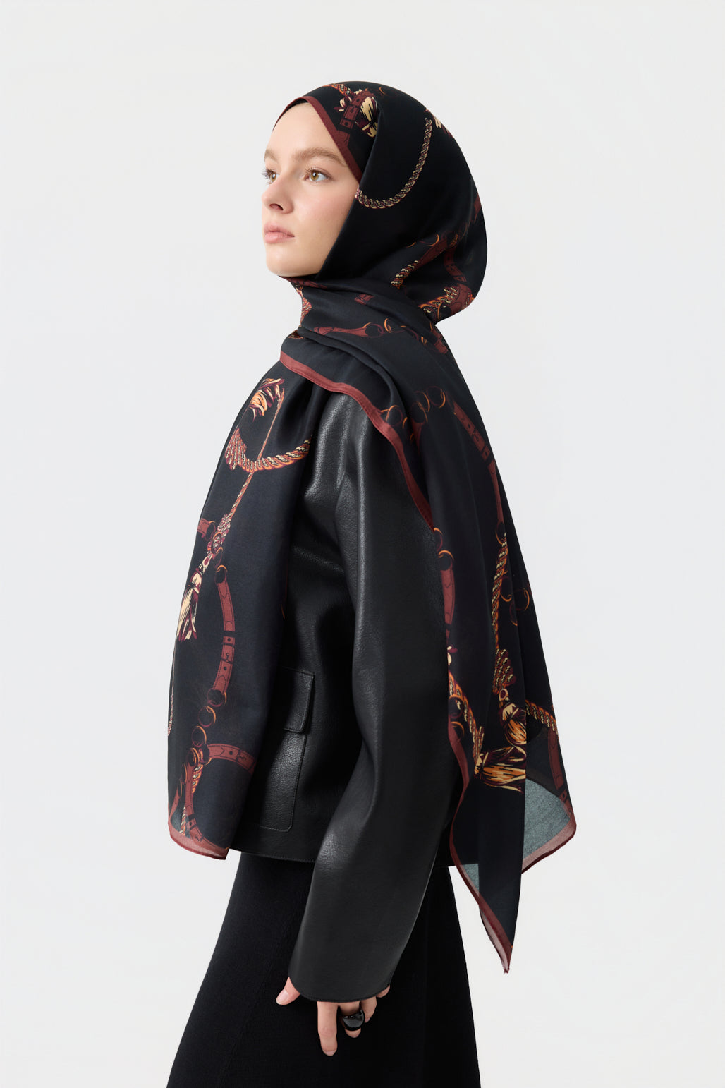 Cotton Twill Şal Linkage Kızıl Kahve