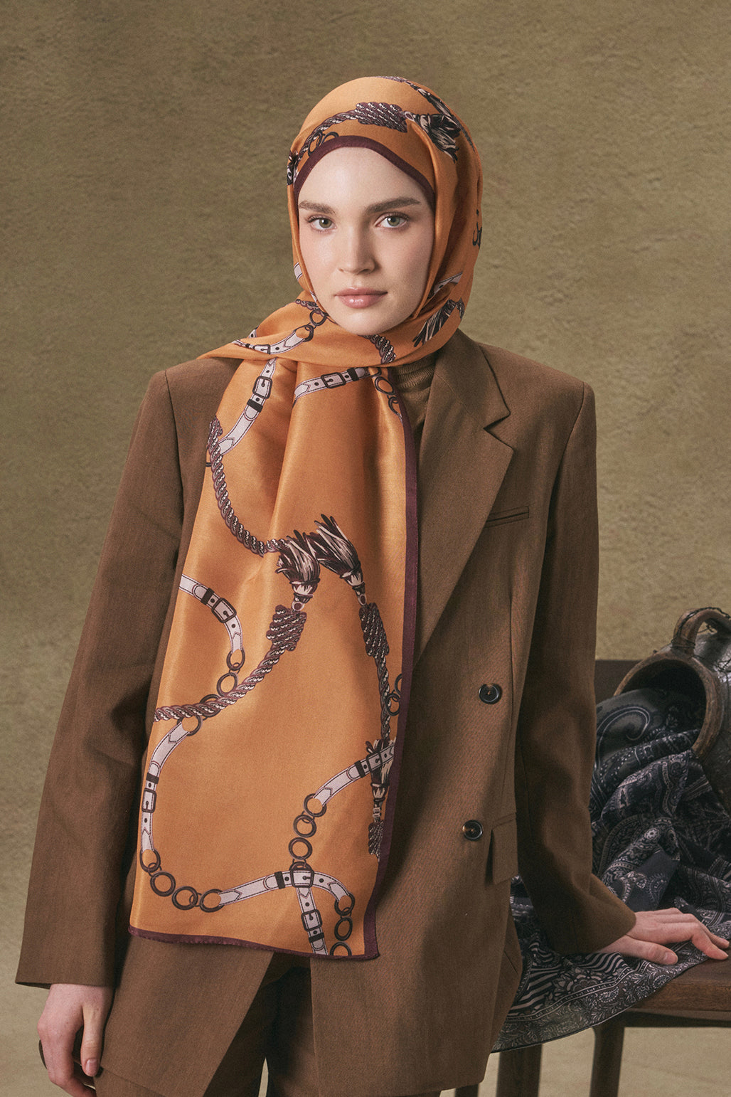 Cotton Twill Şal Linkage Orange