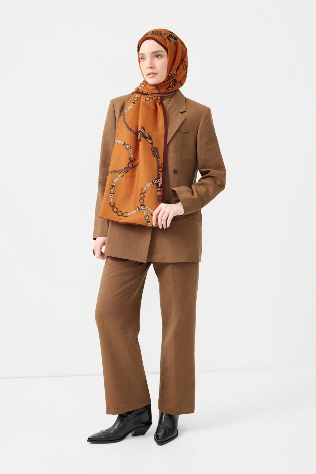Cotton Twill Şal Linkage Orange