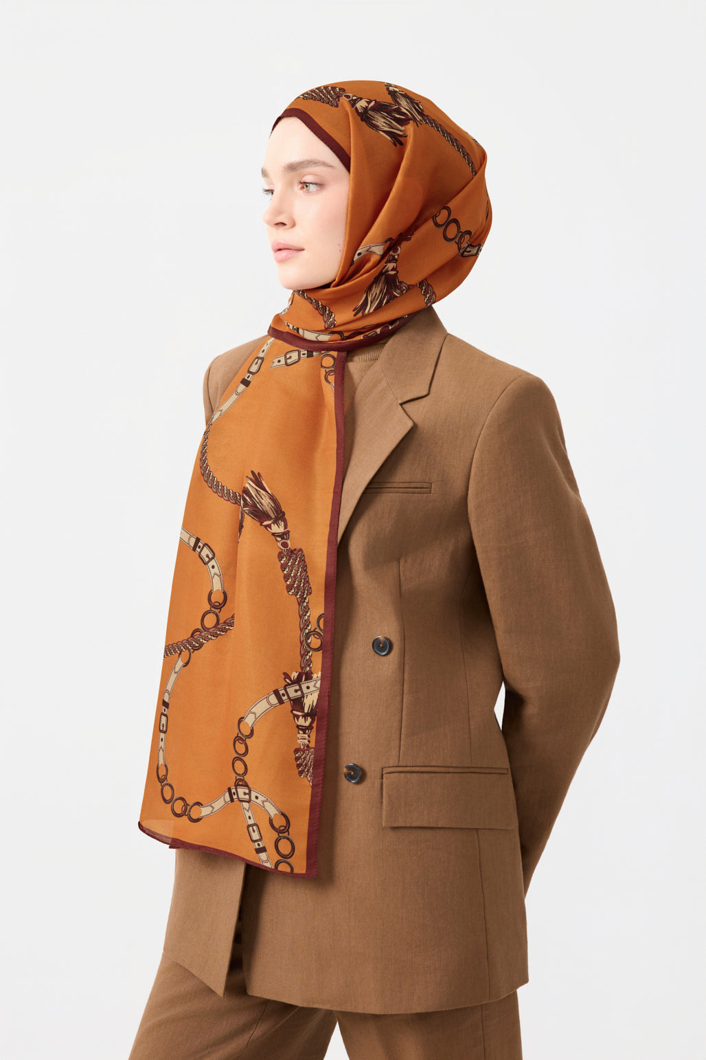 Cotton Twill Şal Linkage Orange