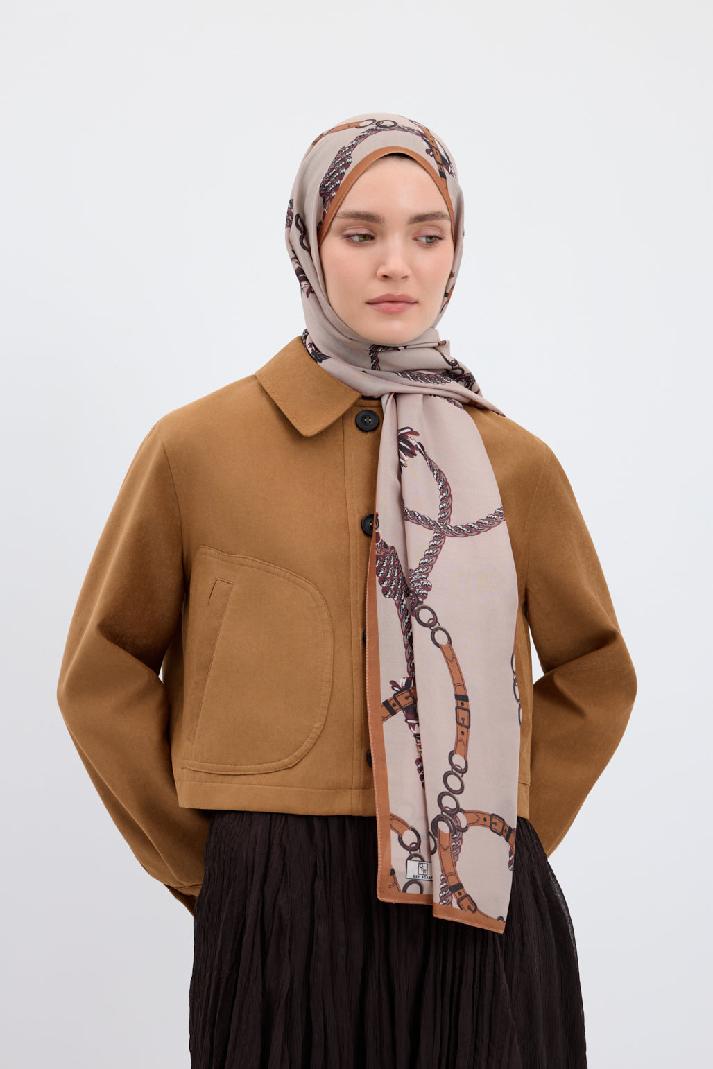 Cotton Twill Şal Linkage Taş