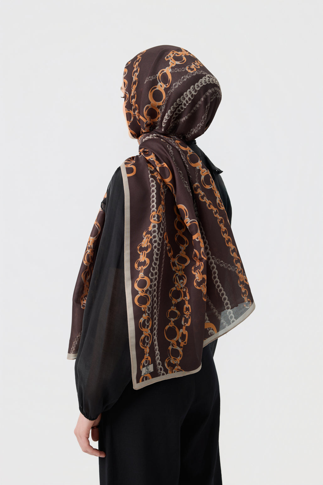 Cotton Twill Şal Loop Line Acı Kahve