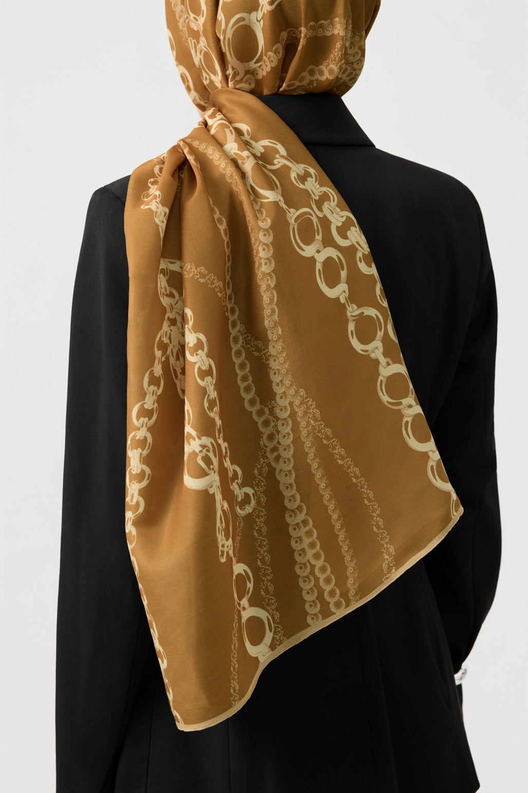 Cotton Twill Şal Loop Line Camel