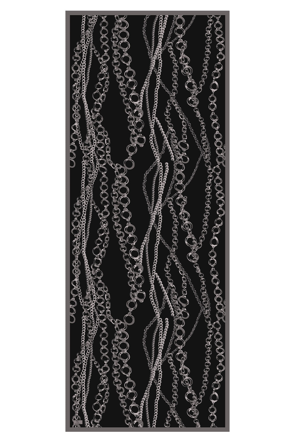 Cotton Twill Şal Loop Line Gri