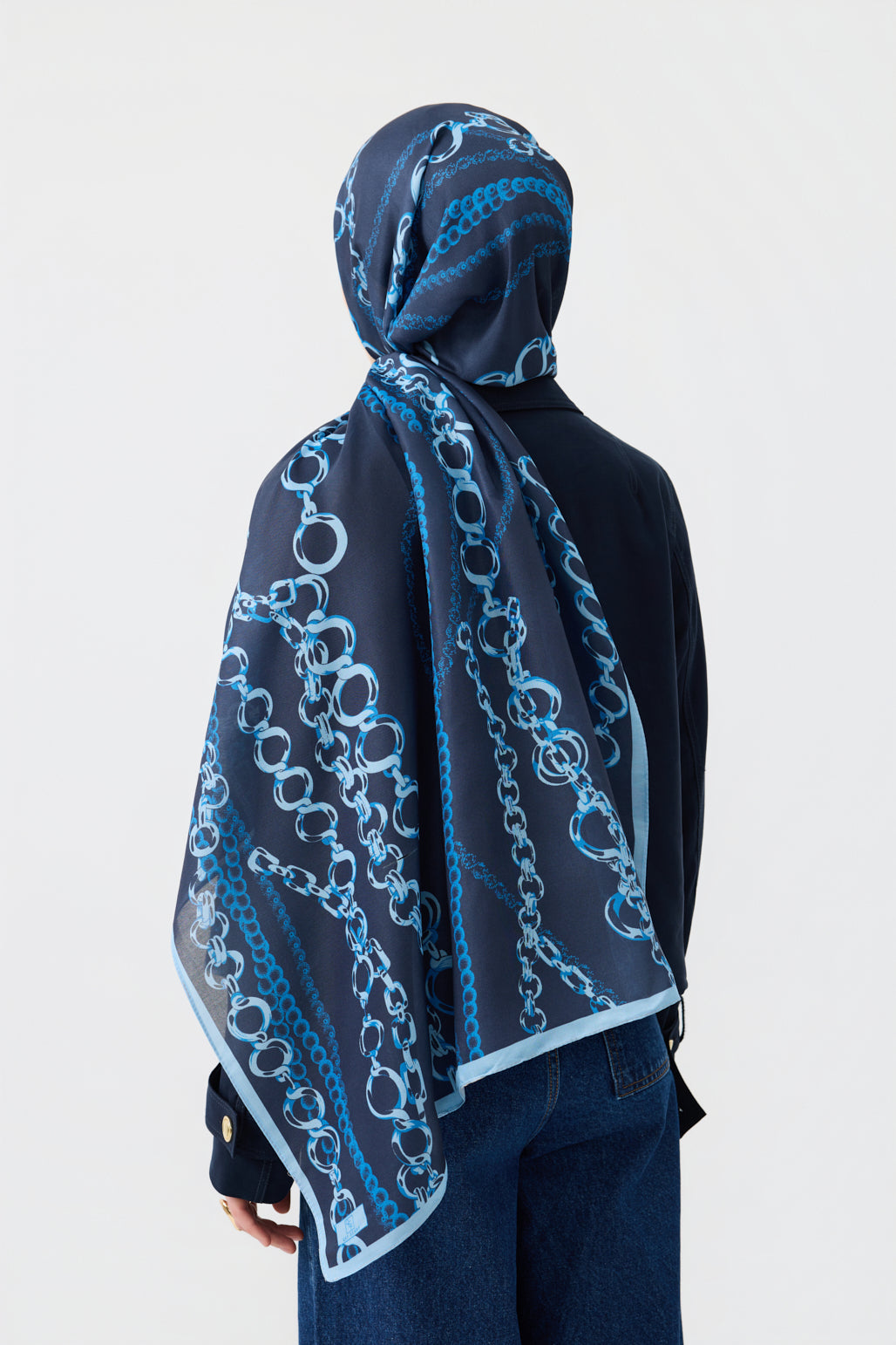 Cotton Twill Şal Loop Line İndigo