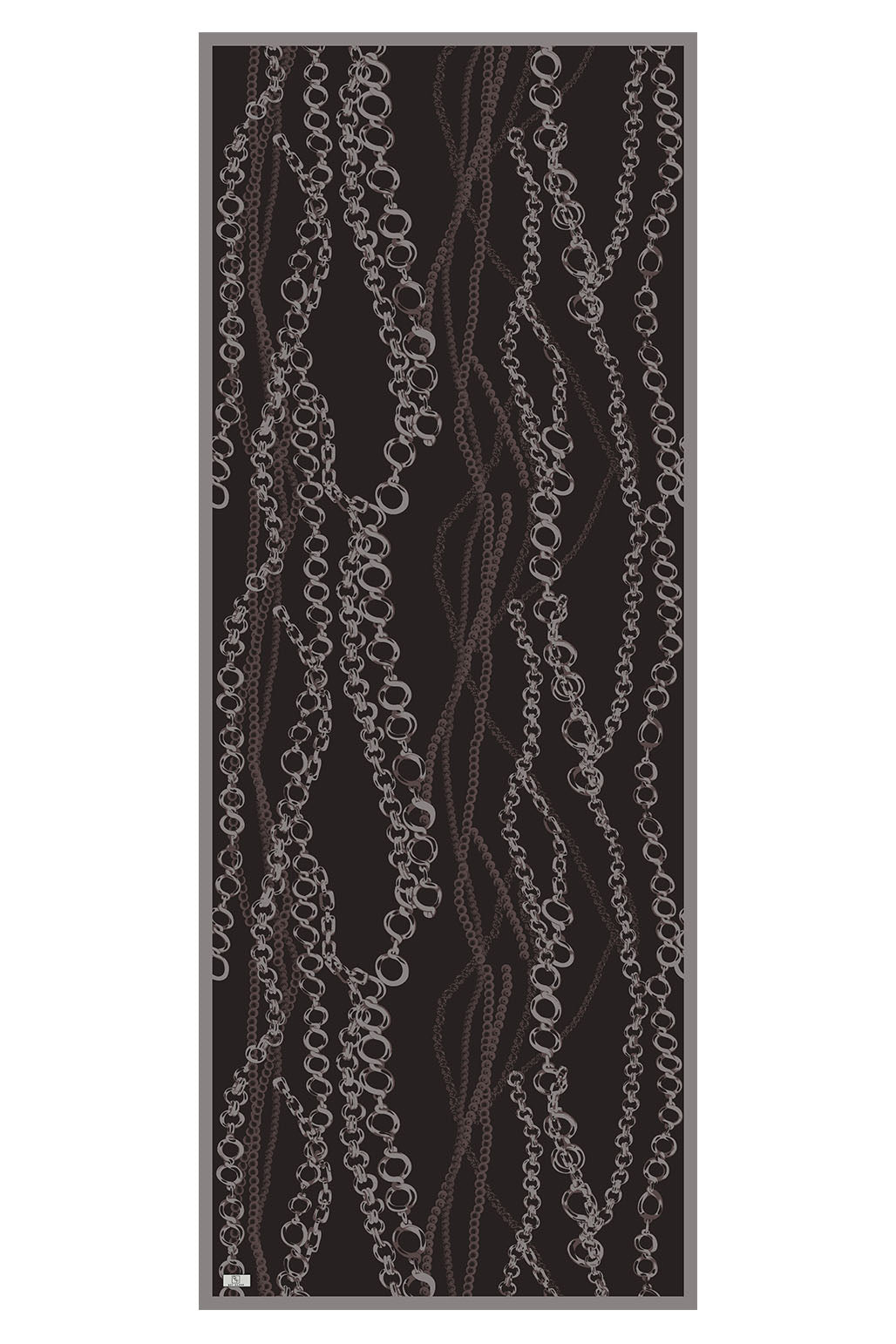 Cotton Twill Şal Loop Line Kahve