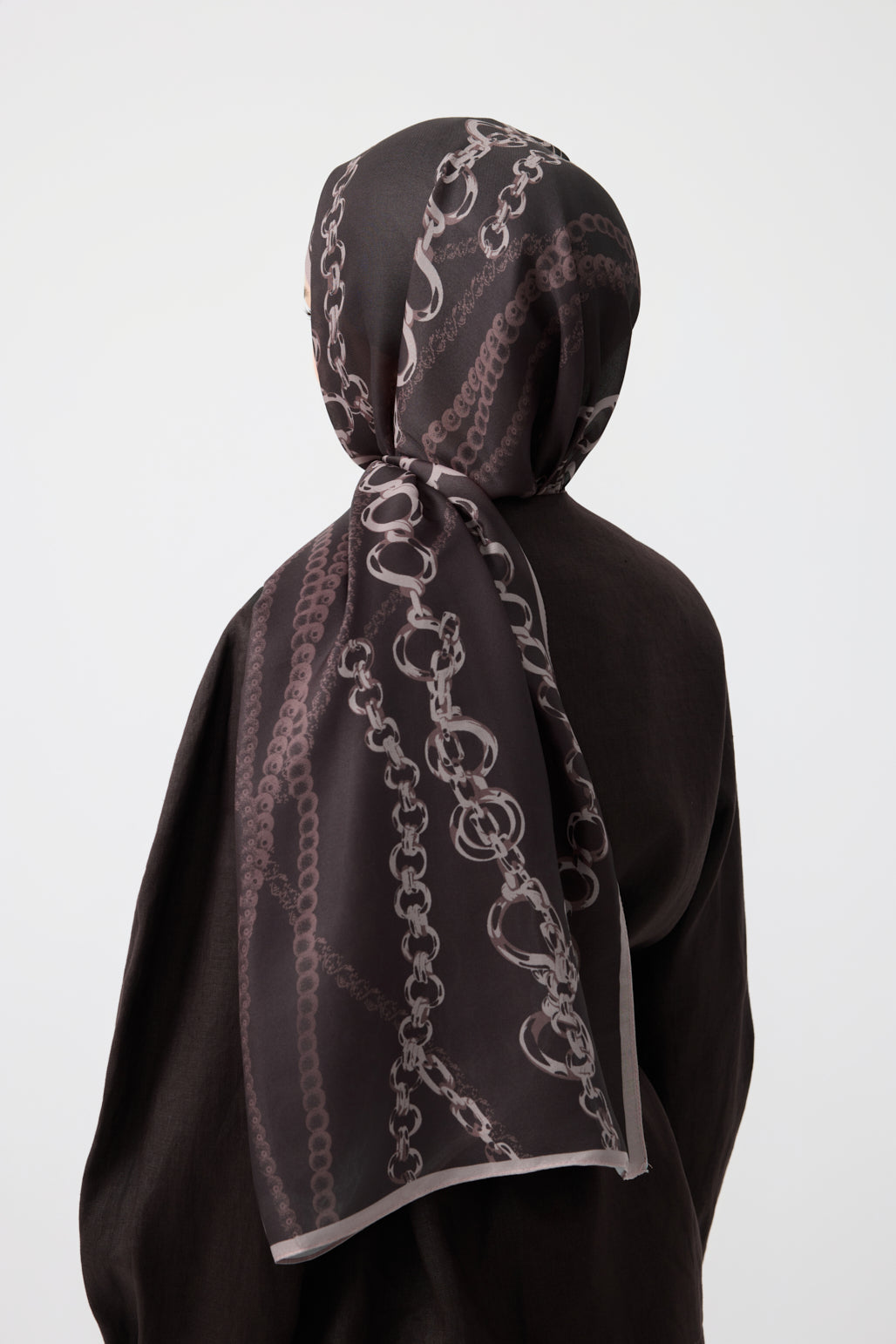 Cotton Twill Şal Loop Line Kahve