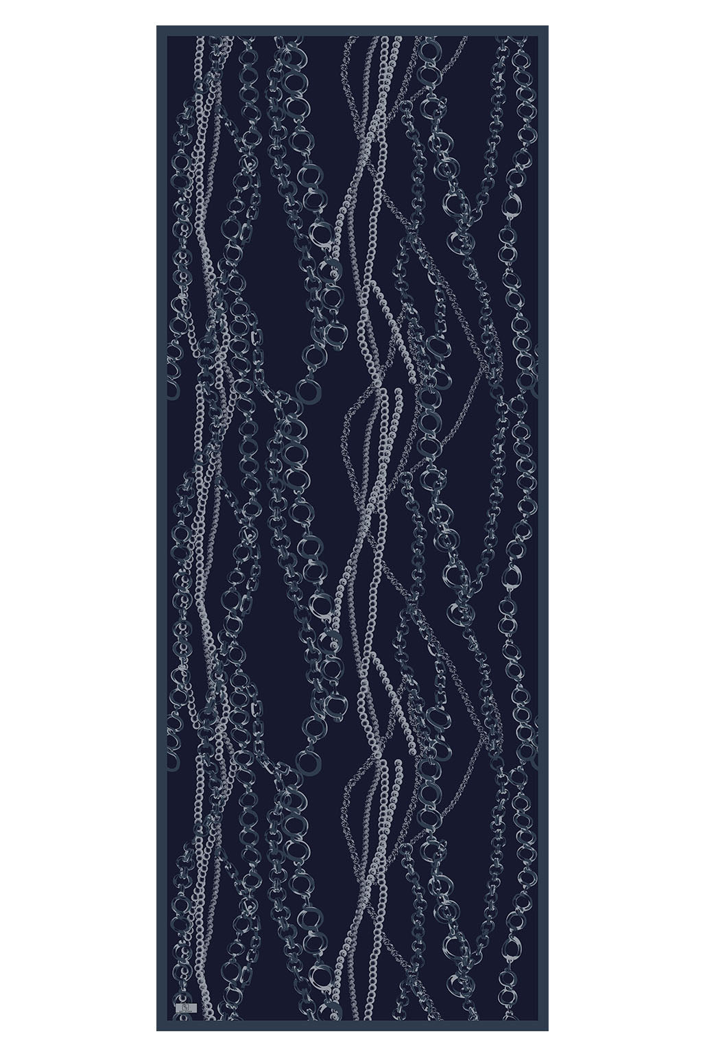 Cotton Twill Şal Loop Line Lacivert