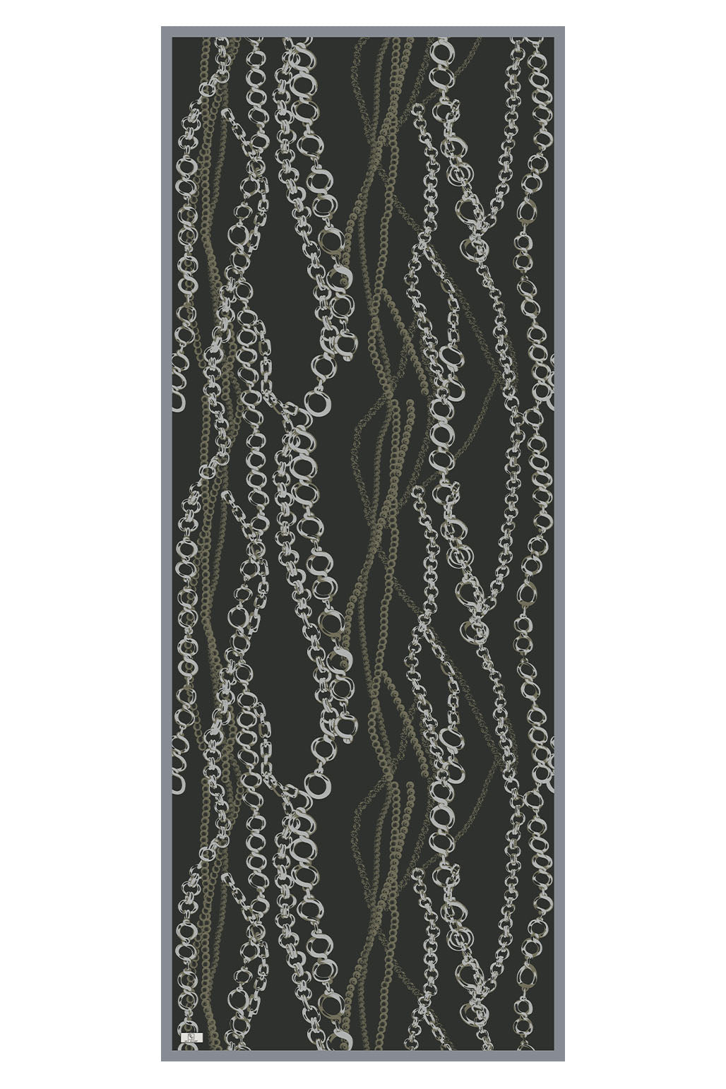 Cotton Twill Şal Loop Line Zeytin Yeşili