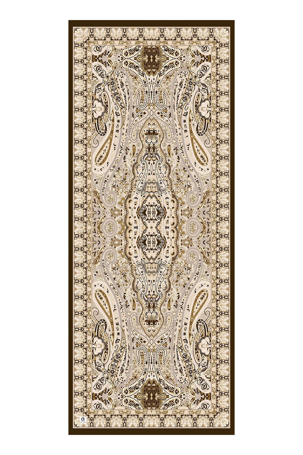 Cupra Prive Desenli Şal Saga Bej