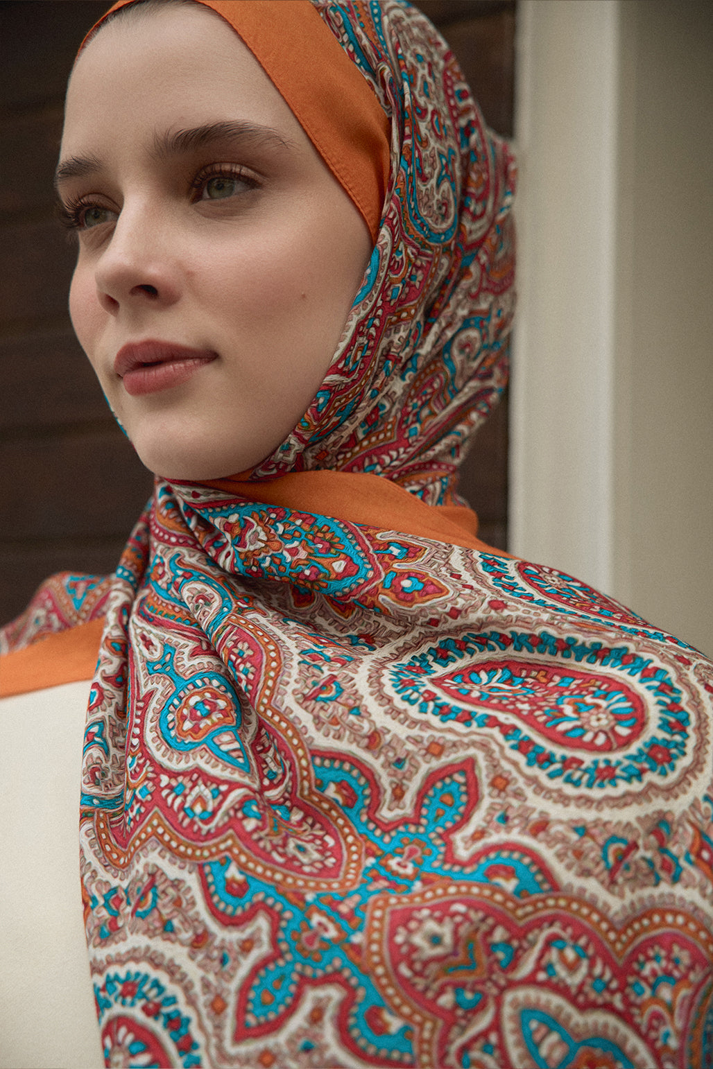 Deluxe İpek Pamuk Desenli Şal