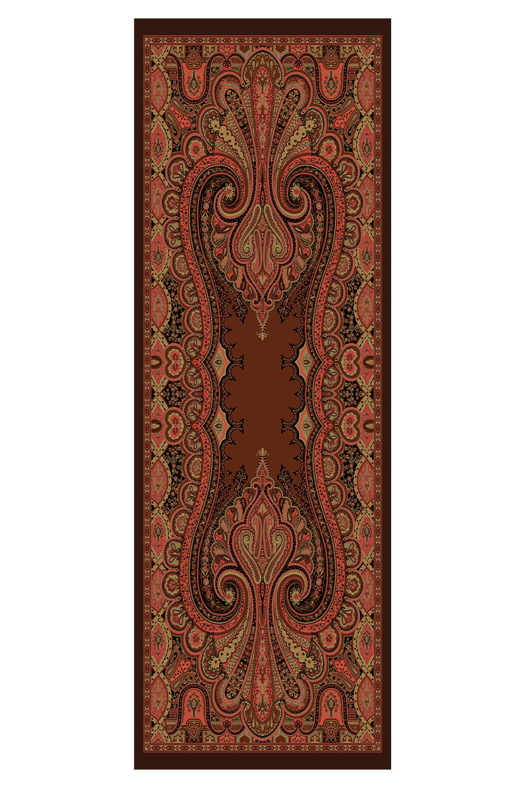 Bordo Etnik Desenli Şal Alice