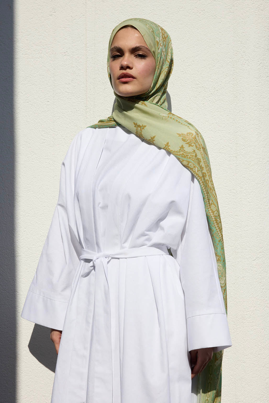 Deluxe Desenli Şal Çağla Yeşili