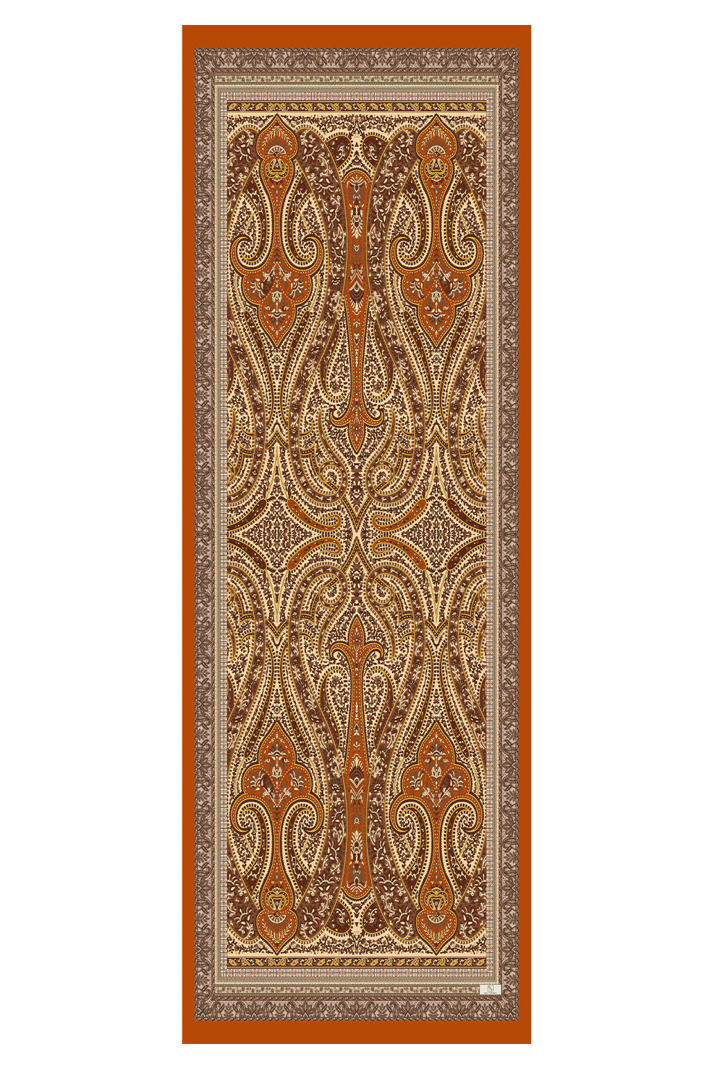 Kiremit Rengi Etnik Desenli Şal