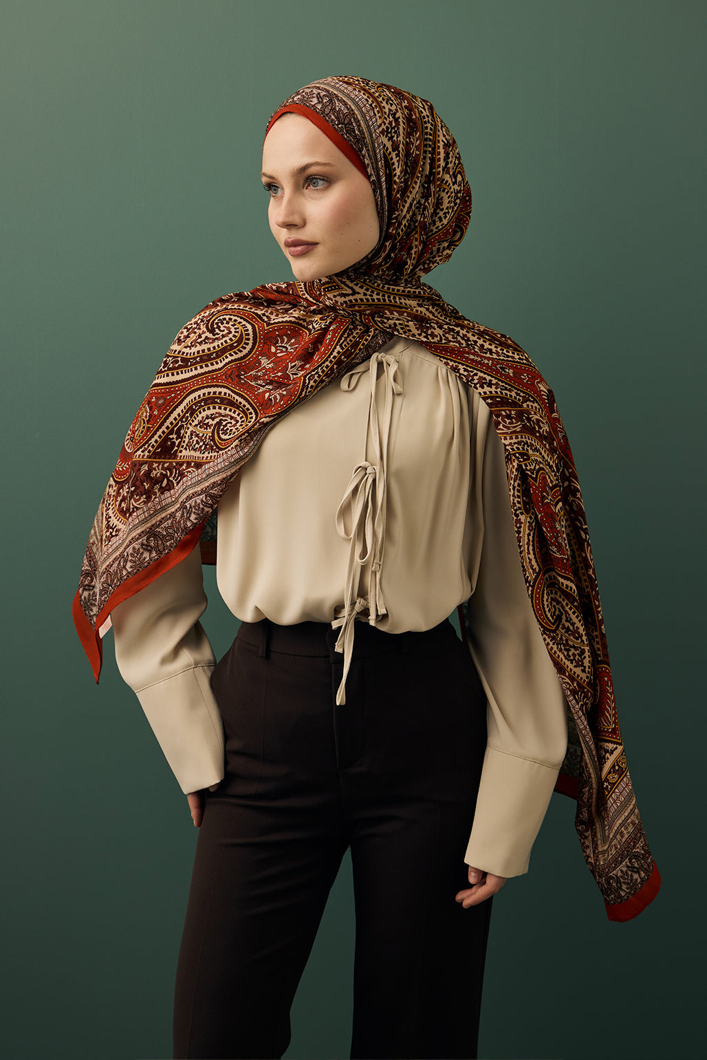 Etnik Desenli Şal Eva Kırmızı