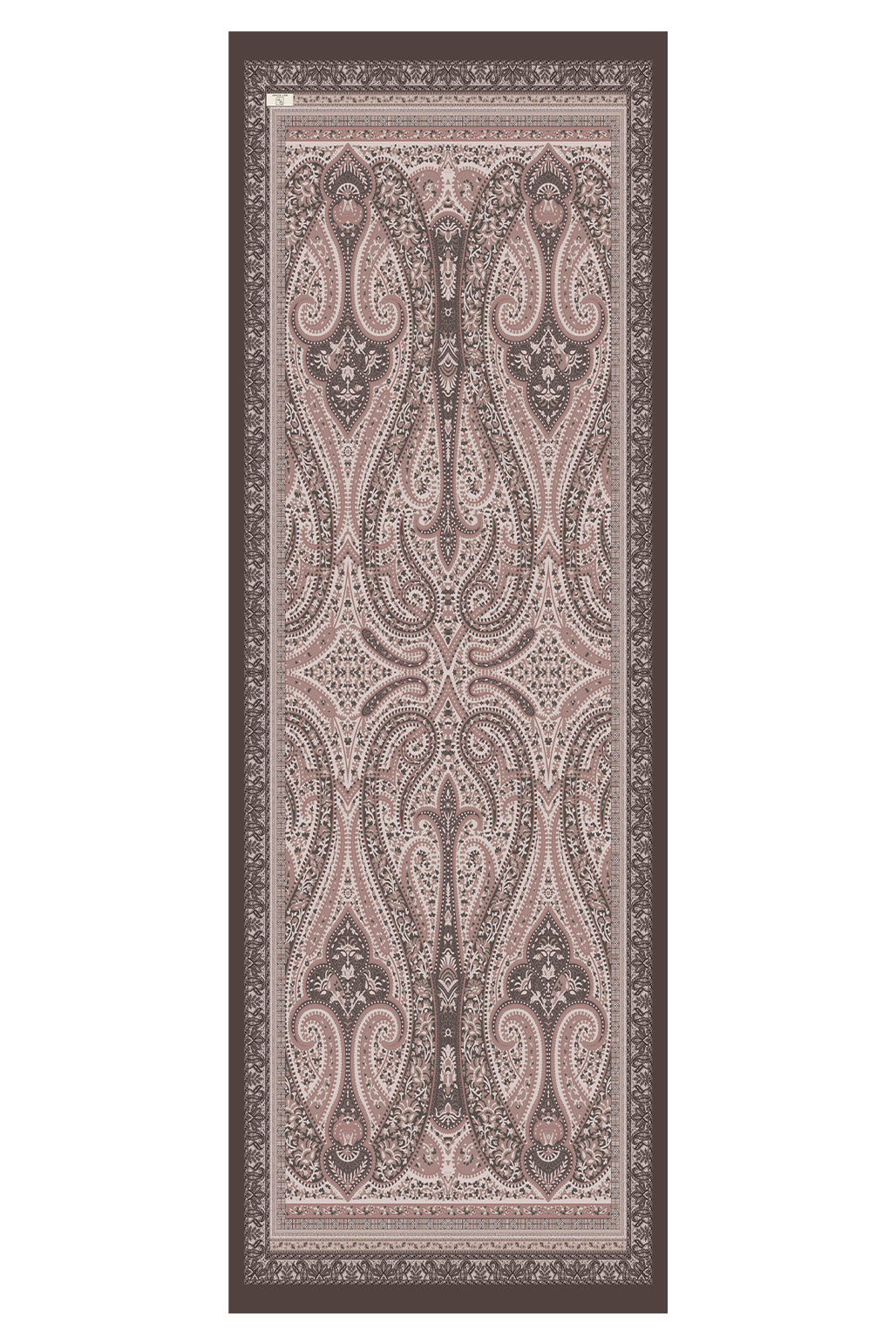 Soft Kahvrengi Etnik Desenli Şal Eva