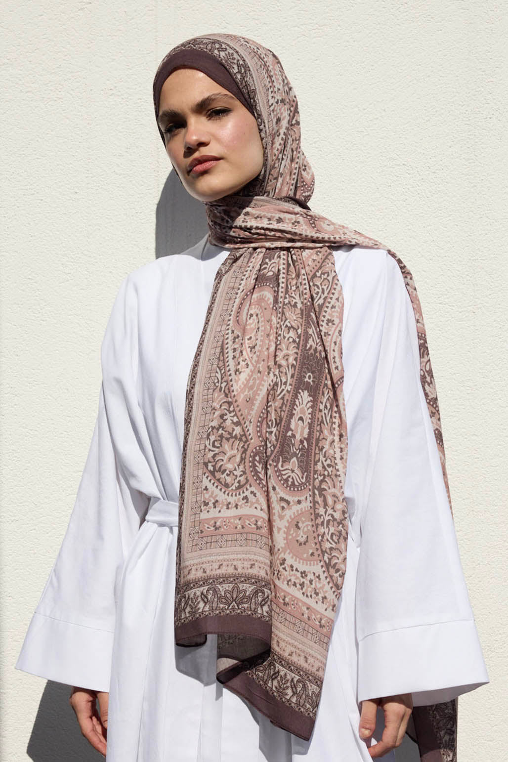 Deluxe Desenli Şal Soft Kahve