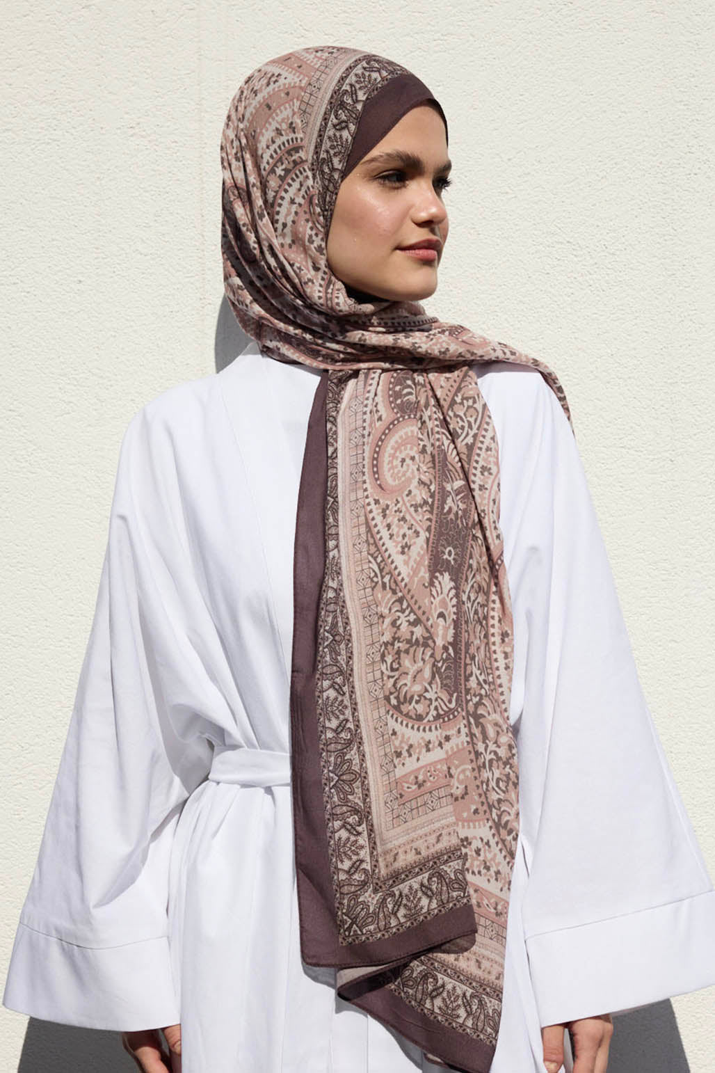 Deluxe Desenli Şal Soft Kahve