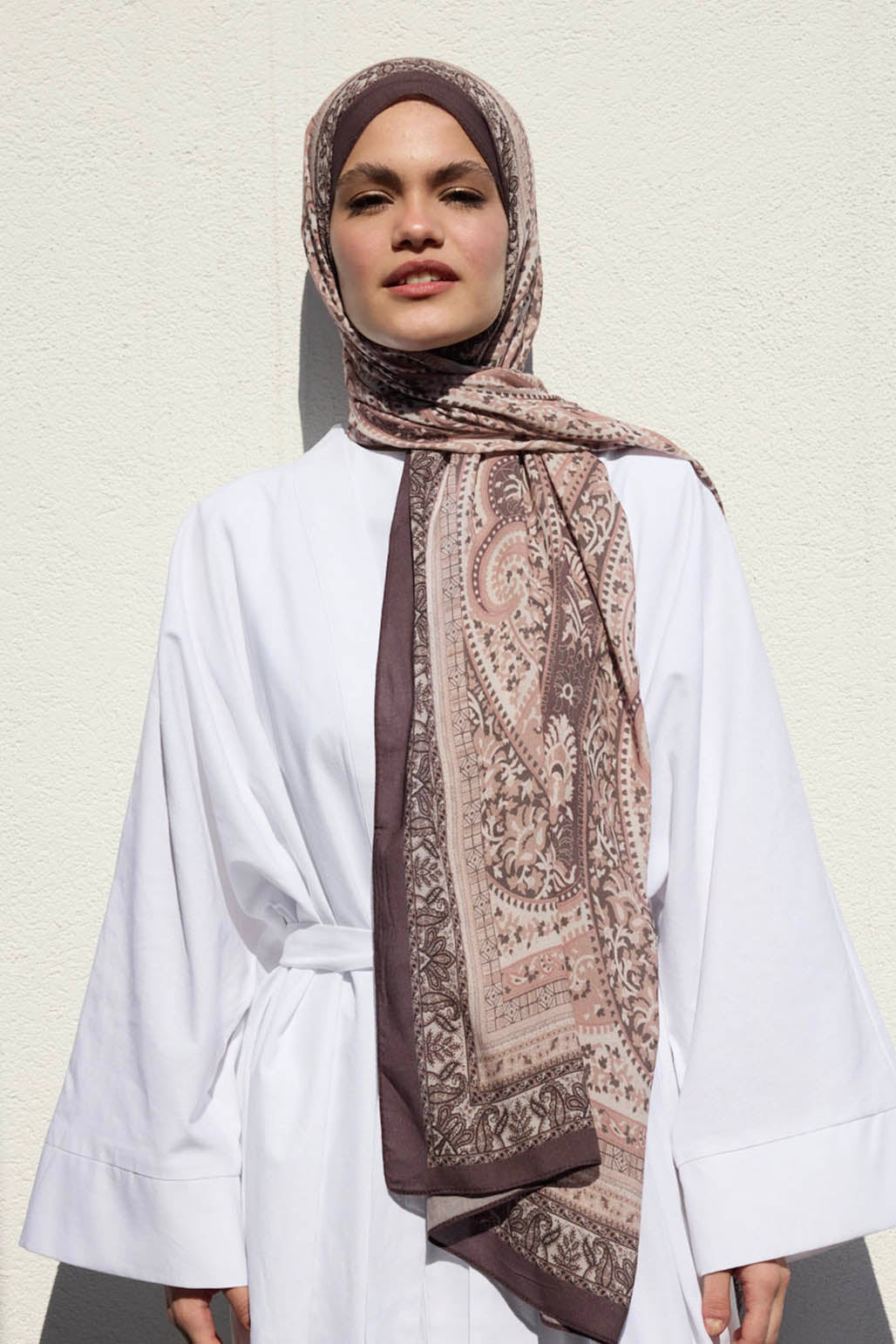 Deluxe Desenli Şal Soft Kahve