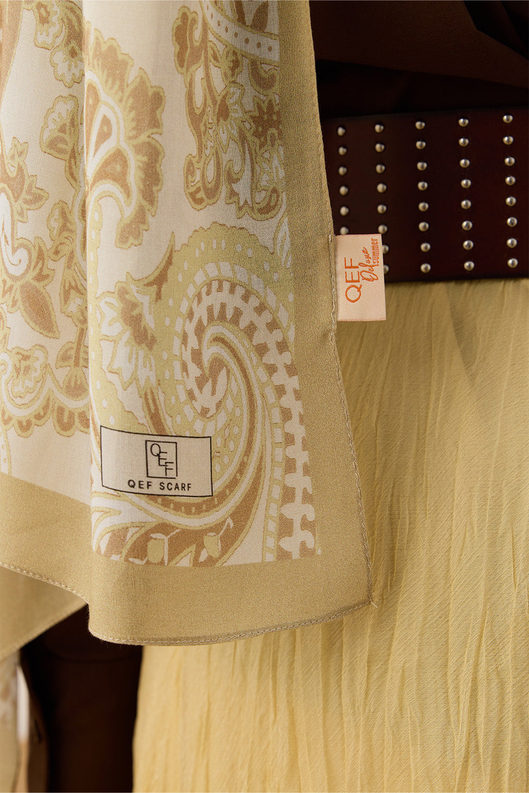 Desenli İpek Viskon Şal Bej