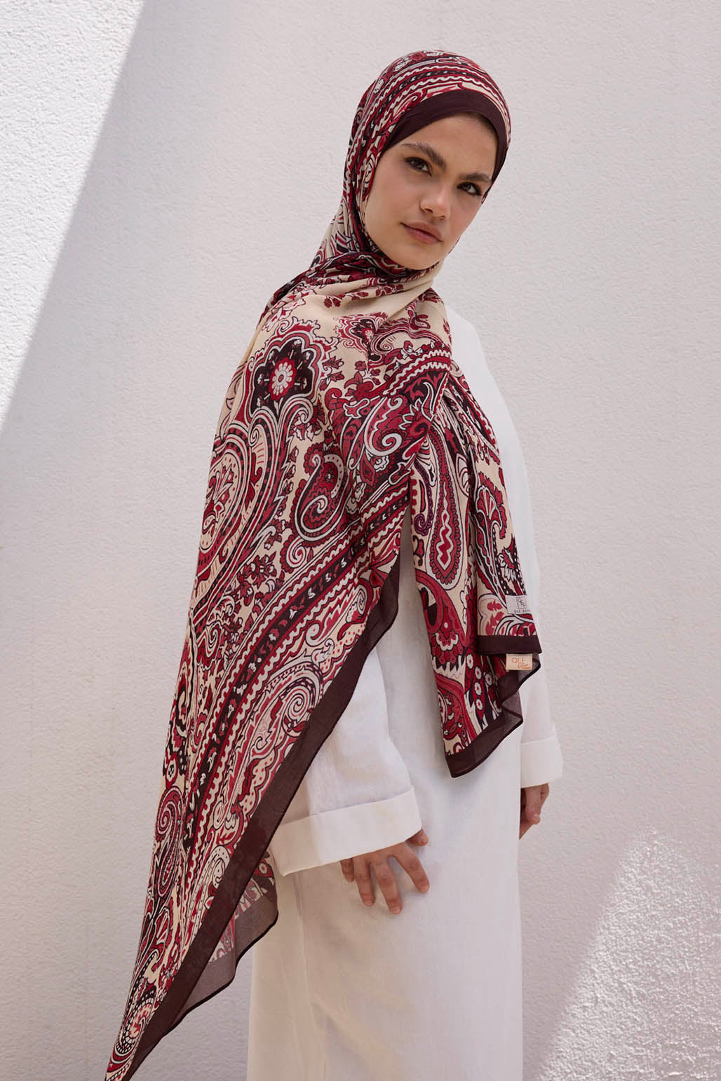 Deluxe Desenli Şal Bordo