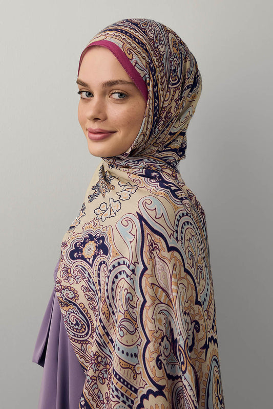 Deluxe Desenli Şal Fuşya