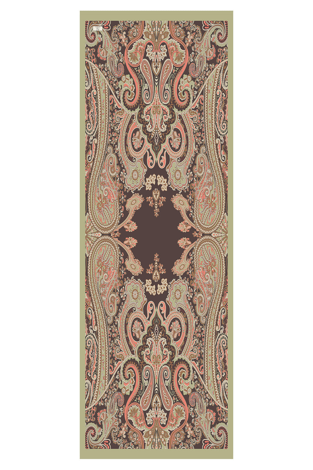 Etnik Desenli Şal Kahverengi Jade