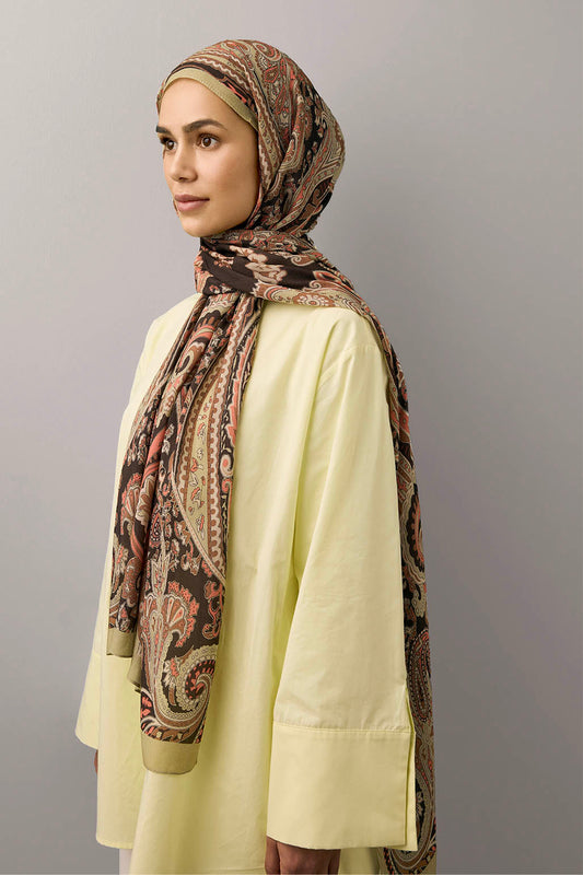 Deluxe Desenli Şal Jade Bej