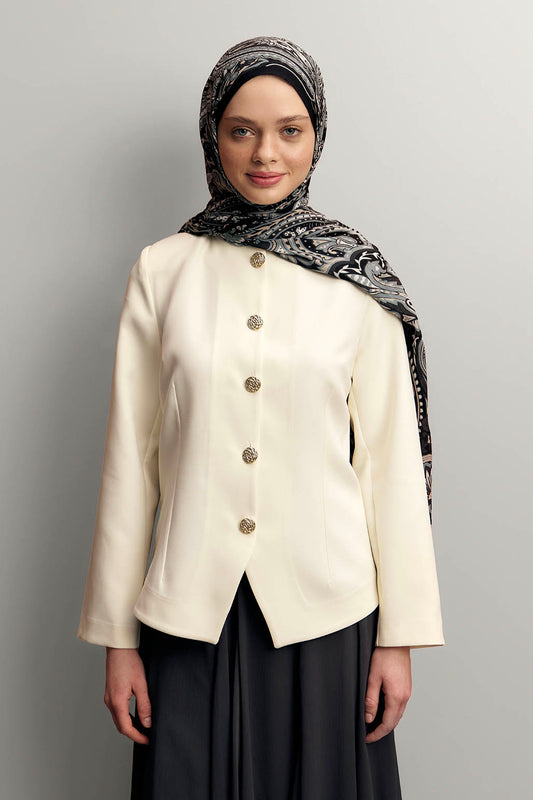 Deluxe Desenli Şal Jade Siyah