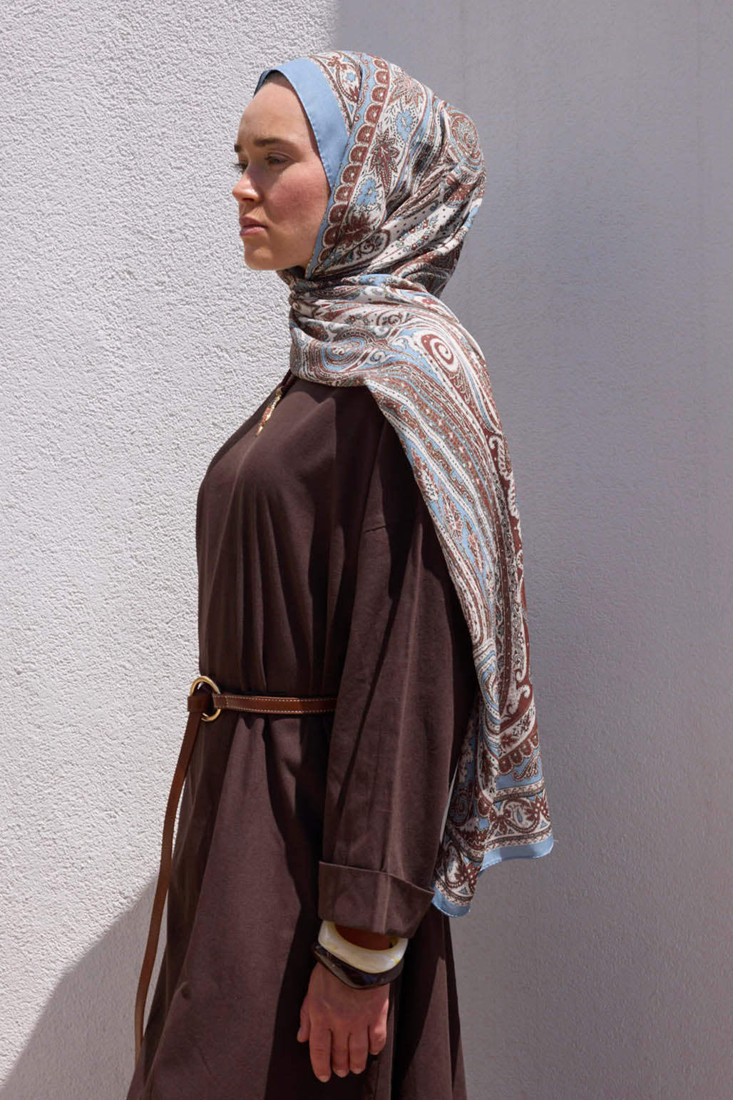 Deluxe Desenli Şal İndigo